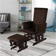 Pemberly Row Contemporary Fabric Rocking Chair Glider & Ottoman Set in Brown