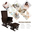 Pemberly Row Contemporary Fabric Rocking Chair Glider & Ottoman Set in Brown