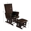 Pemberly Row Contemporary Fabric Rocking Chair Glider & Ottoman Set in Brown