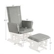 Pemberly Row Fabric Rocking Chair Glider & Ottoman Set in Light Gray
