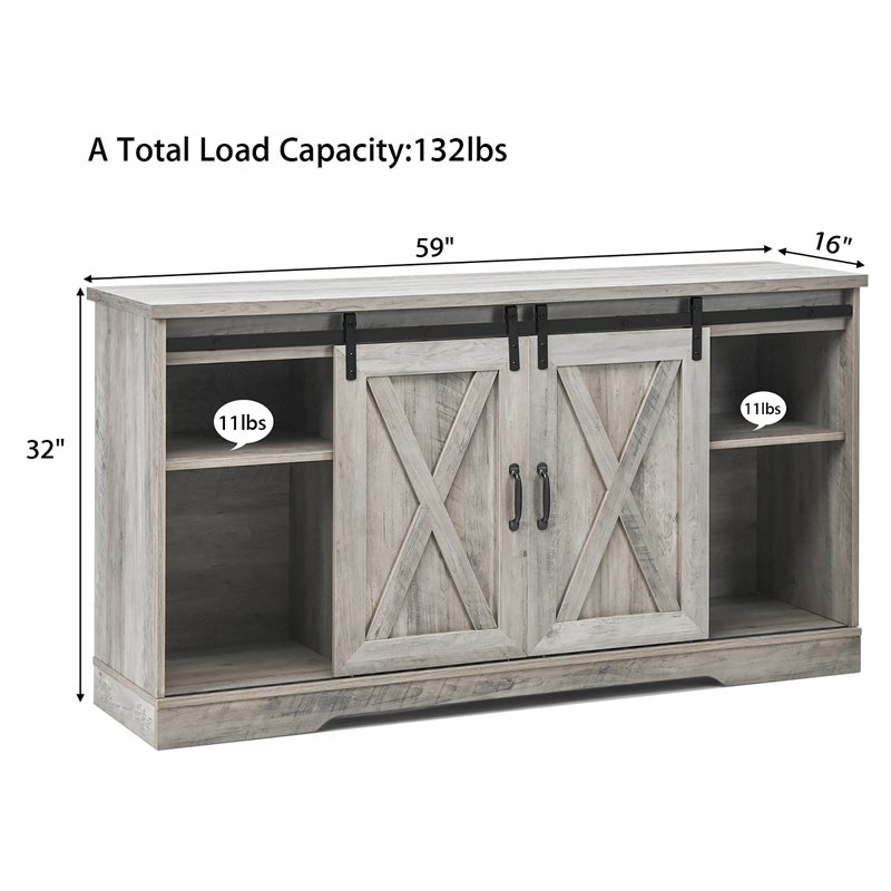 Pemberly Row Wood TV Stand for TV's up to 59