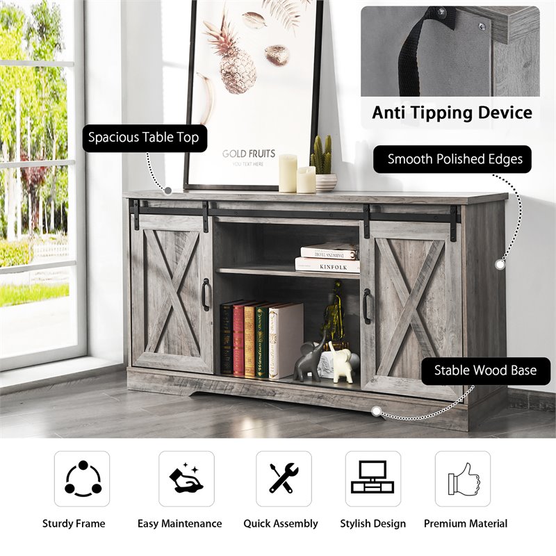 Pemberly Row Wood TV Stand for TV's up to 59