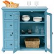 Pemberly Row Drawers & Doors Buffet Sideboard Table Kitchen Storage Cabinet-Blue
