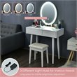 Pemberly Row Touch Screen 3 Lighting Modes Dressing/Makeup Vanity Set in White