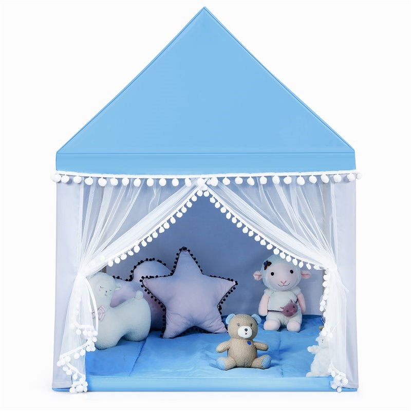 Pemberly Row Large Kids Play Tent/Playhouse Children/Castle Fairy Tent-Mat Blue
