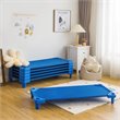 Pemberly Row Stackable Naptime Cot Daycare Rest Mat in Blue (Set of 6)