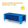 Pemberly Row Stackable Naptime Cot Daycare Rest Mat in Blue (Set of 6)