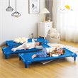 Pemberly Row Stackable Naptime Cot Daycare Rest Mat in Blue (Set of 6)