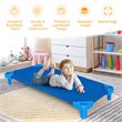 Pemberly Row Stackable Naptime Cot Daycare Rest Mat in Blue (Set of 6)