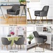 Pemberly Row Velvet Mid-Back Leisure Armchair with Gold Leg in Gray (Set of 2)