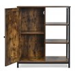 Pemberly Row Storage Cabinet Multipurpose Freestanding Cupboard in Brown/Black
