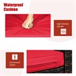 Pemberly Row 3-piece Patio Rattan/Wicker Sofas and Coffee Table in Red Cushion