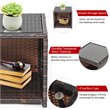 Pemberly Row 3-piece Patio Rattan/Wicker Sofas and Coffee Table in Red Cushion