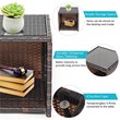 Pemberly Row 3-Pc Patio Rattan/Wicker Sofas & Coffee Table in Turquoise Cushion