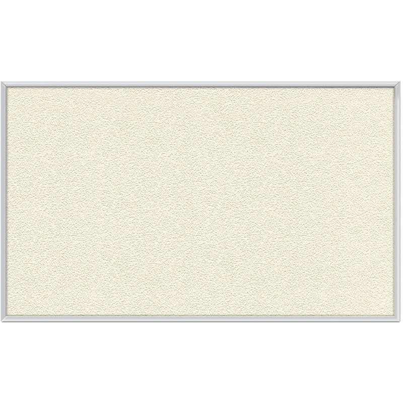 Pemberly Row Vinyl 2' x 3' Bulletin Board with Aluminum Frame in Ivory