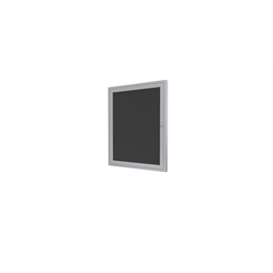 Pemberly Row 36&quotx30&quot 1-Door Silver Aluminum Frame Vinyl Letterboard - Black
