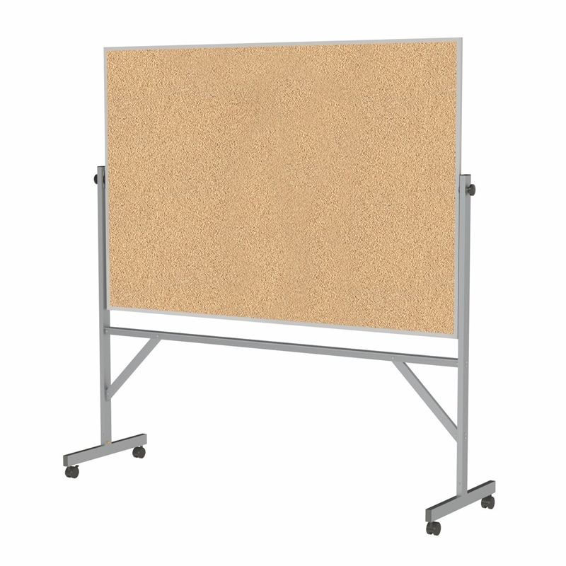 Pemberly Row Wood 4' x 6' Reversible Cork Bulletin Board in Natural
