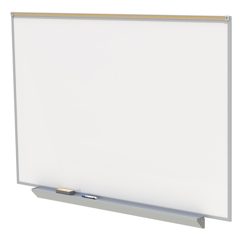 Pemberly Row Ceramic 4' x 10' Premium Magnetic Whiteboard w/ 1