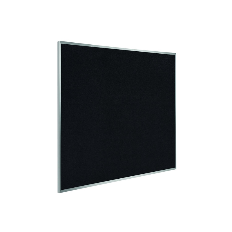 Pemberly Row 4' x 4' Rubber Bulletin Board with Aluminum Frame in Black