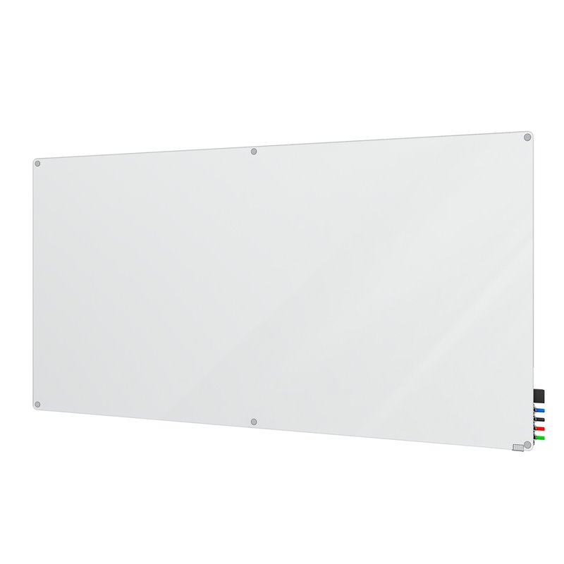 Pemberly Row Glass 4' x 6' Board with Radius Corners in Frosted Black