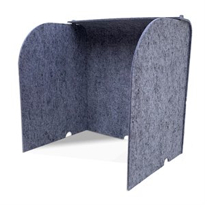 Pemberly Row Plastic 24&quot x 24&quot Acoustic Desktop Surround Divider in Silver