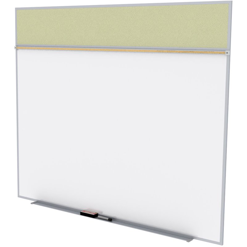 Pemberly Row Vinyl 5' x 10' Bulletin & Magnetic Whiteboard A-Set in Caramel