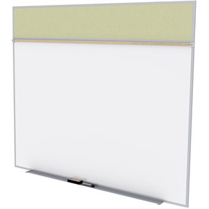 Pemberly Row Vinyl 5' x 10' Bulletin & Magnetic Whiteboard A-Set in Caramel