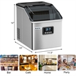 Pemberly Row Steel Ice Maker Machine 48Lbs/24H Self-Clean w/ LCD Display Silver