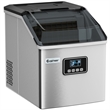 Pemberly Row Steel Ice Maker Machine 48Lbs/24H Self-Clean w/ LCD Display Silver
