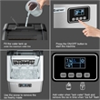 Pemberly Row Steel Ice Maker Machine 48Lbs/24H Self-Clean w/ LCD Display Silver