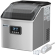 Pemberly Row Steel Ice Maker Machine 48Lbs/24H Self-Clean w/ LCD Display Silver