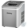 Pemberly Row Portable Ice Maker Machine Self-cleaning w/ Scoop Silver Plastic