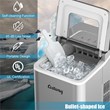 Pemberly Row Portable Ice Maker Machine Self-cleaning w/ Scoop Silver Plastic