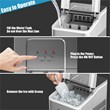 Pemberly Row Portable Ice Maker Machine Self-cleaning w/ Scoop Silver Plastic