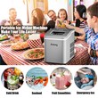Pemberly Row Portable Ice Maker Machine Self-cleaning w/ Scoop Silver Plastic