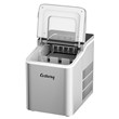 Pemberly Row Portable Ice Maker Machine Self-cleaning w/ Scoop Silver Plastic