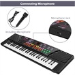Pemberly Row Music Electronic Keyboard Kid Electric Piano W/Mic & Adapter Black