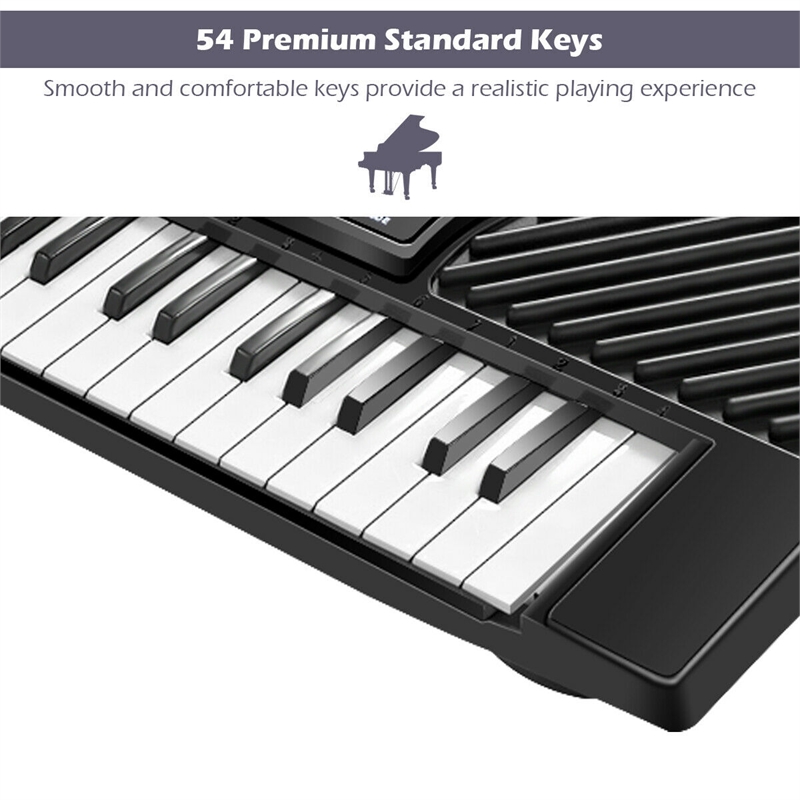 Pemberly Row Music Electronic Keyboard Kid Electric Piano W/Mic & Adapter Black