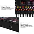 Pemberly Row Music Electronic Keyboard Kid Electric Piano W/Mic & Adapter Black
