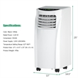 Pemberly Row 8000 BTU Air Conditioner & Dehumidifier Remote w/ Window Kit White