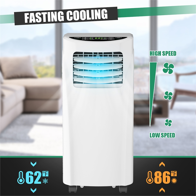 Pemberly Row 8000 BTU Air Conditioner & Dehumidifier Remote w/ Window Kit White