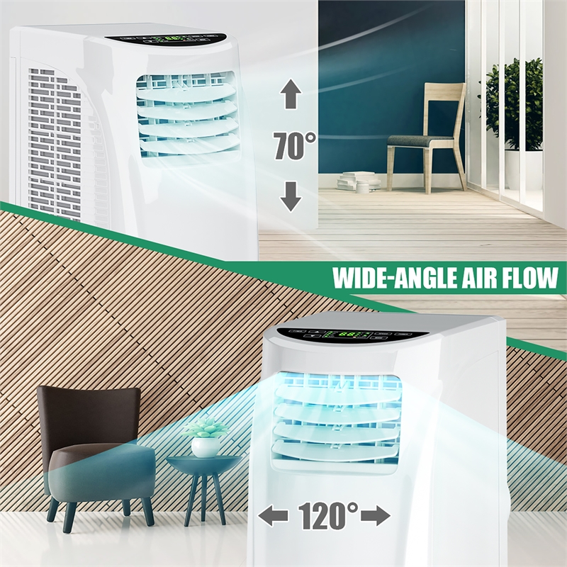 Pemberly Row 8000 BTU Air Conditioner & Dehumidifier Remote w/ Window Kit White