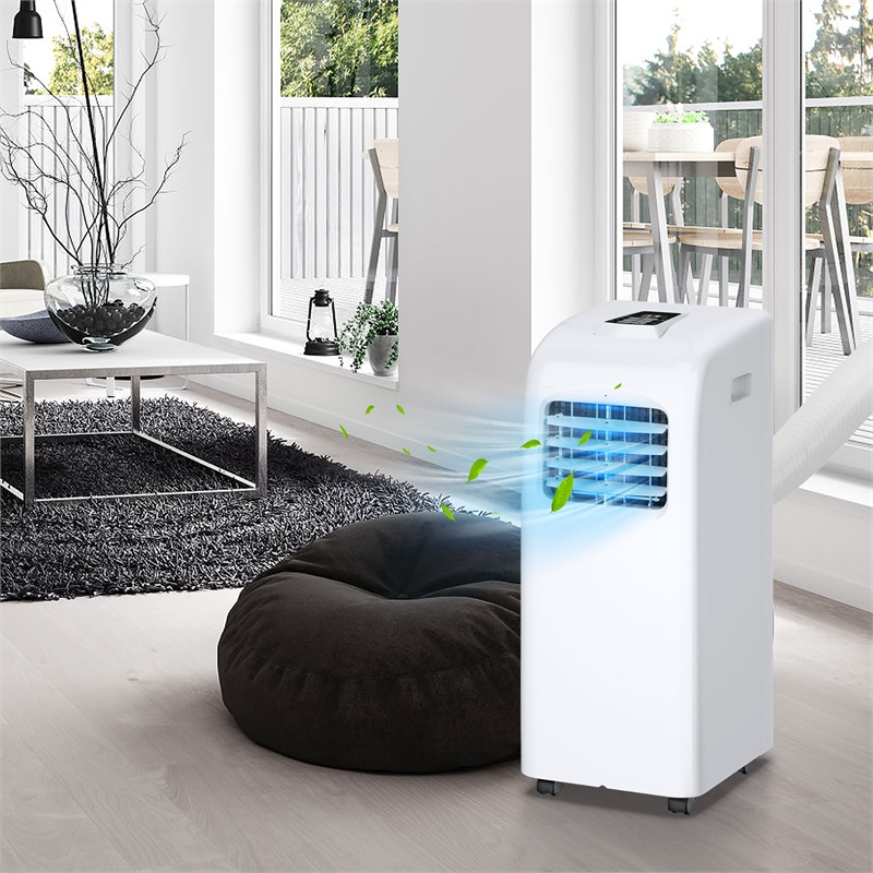 Pemberly Row 8000 BTU Air Conditioner & Dehumidifier Remote W/ Window Kit White