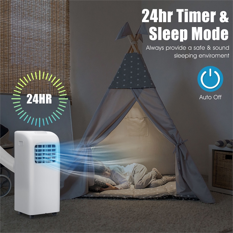 Pemberly Row 8000 BTU Air Conditioner & Dehumidifier Remote W/ Window Kit White