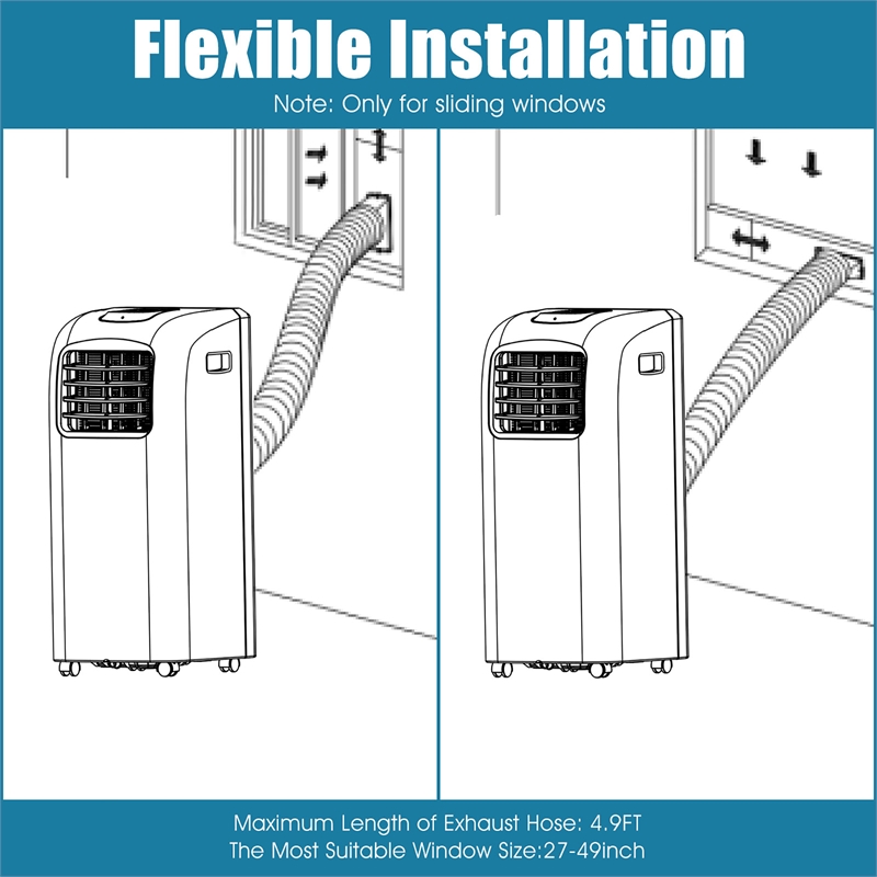 Pemberly Row 8000 BTU Air Conditioner & Dehumidifier Remote W/ Window Kit White