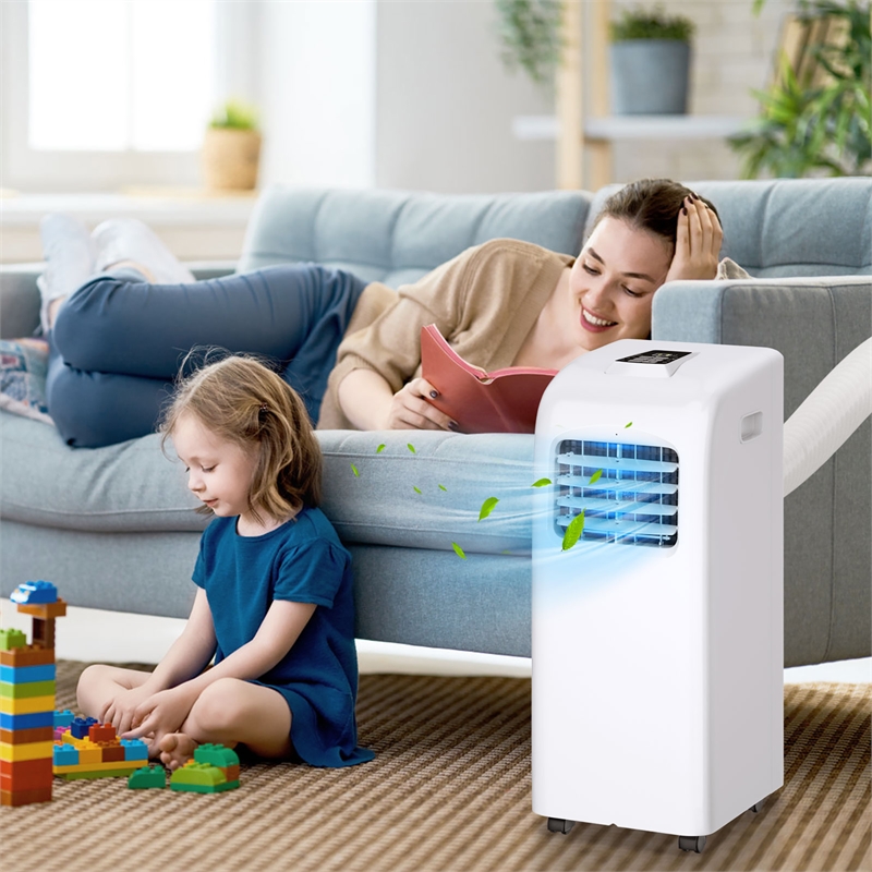 Pemberly Row 8000 BTU Air Conditioner & Dehumidifier Remote W/ Window Kit White