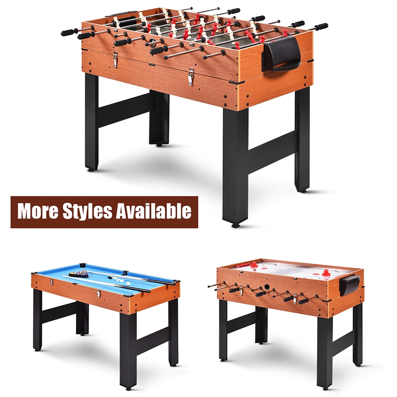 Pemberly Row 3-In-1 Multi Combo Game Table Soccer Billiards Hockey For Kids