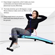 Pemberly Row Folding Weight Bench Sit-up Board Curved Bench Blue Leather