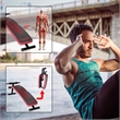 Pemberly Row Folding Weight Bench Sit-up Board Curved Bench Red Leather