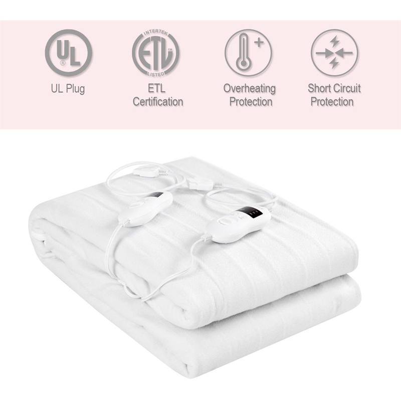 Pemberly Row Electric Heated Mattress Pad Safe Full 8 Temperature 10h Timer